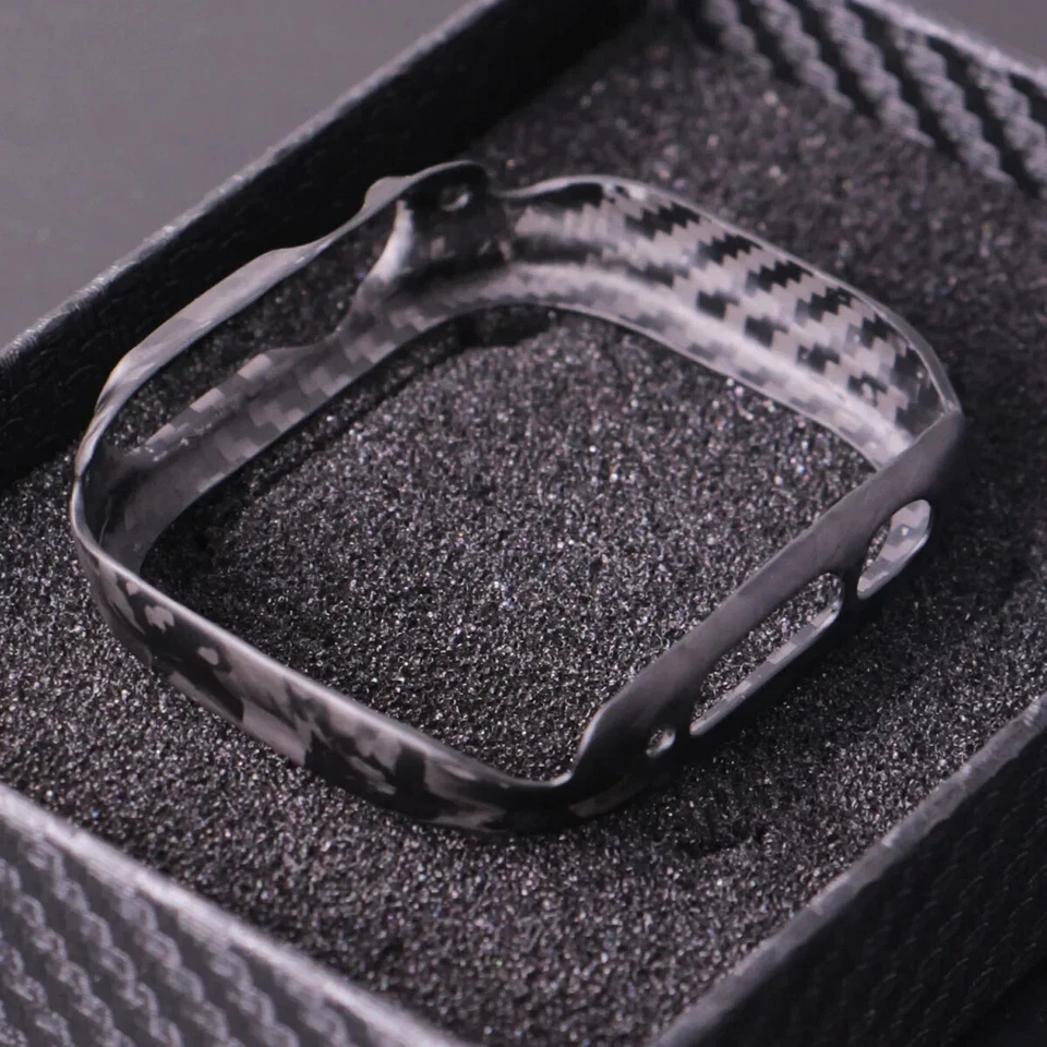 Estuche de fibra de carbono forjado genuino Apple Watch Ultra 3 2 11 49 mm 46 mm parachoques mate Foto 4 de 4