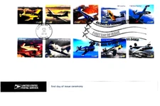 USPS FDC Ceremony Program #3916-25 Advances in Aviation  2 Strips of 5 2005