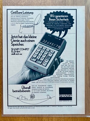 1971 Retro Werbung Sharp Compet Taschenrechner ELSI-8M Vintage Ad Reklame