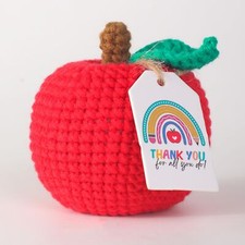 Teacher Appreciation Gifts for Women Men Handmade Thank You Crochet Apple Kee...