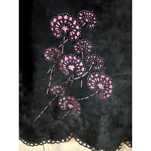 Vintage Skirt Womens 12 Suede Leather Laser Cut Outs Pencil Boho Fairy Y2K - Picture 2 of 9