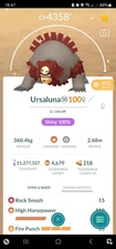 Pokémon Shiny Ursaluna ( Maxed Out To Level 50 ) ( Two Charged Moves ) GO
