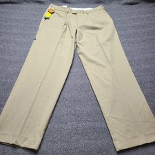Dockers Pants Mens 36x32 Khaki Relaxed Fit Stain Defender Pleated Cuffed NWT