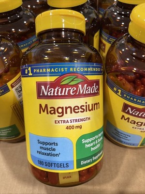 Nature Made Extra Strength Magnesium 400 mg 180 Liquid Softgels (sep/2027)