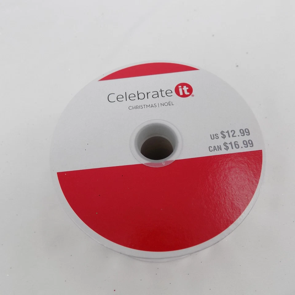 Celebrate it Silver Metallic Reflective Wired Christmas Ribbon 2.5" x 20 ft New - Image 4 of 4