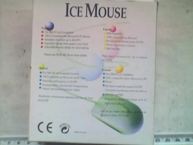 ICE Mouse , Red , Serial RS232 9pin D Plug with 3.5 LD Driver Disk in Box - NOS - Image 3 of 4