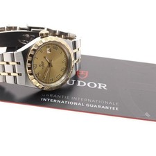 TUDOR ROYAL 28303 28mm SS/YG Automatic Gold Dial Date Watch #C195