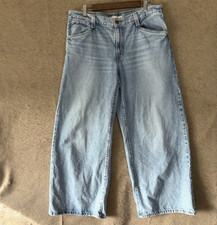 Levis 94 Baggy Wide Leg Jeans Womens Sz 31 34" Waist Blue Light Wash SIZE NOTE