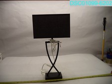 T0693 Table Lamp Black Rectangular Linen Shades