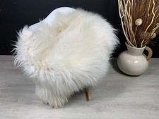 Real Natural Icelandic White Sheepskin Pelt Fur Home Decor Ethically Sourced