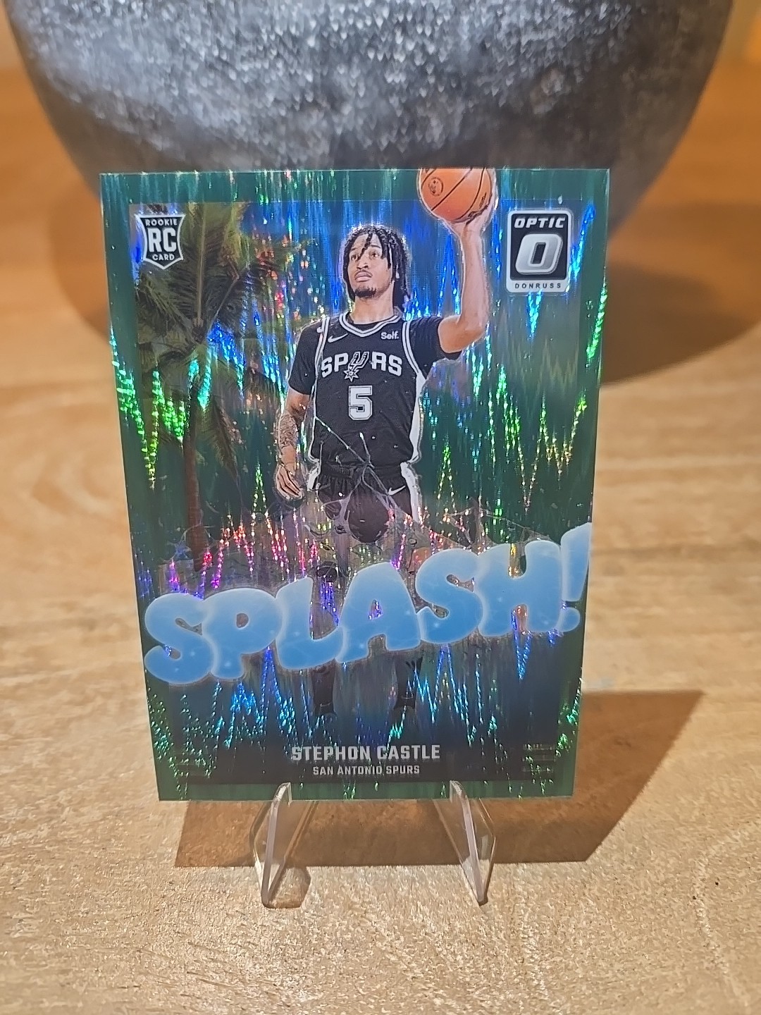 2024-25 Donruss Optic Stephon Castle #14 RC Splash Green Shock Prizm #’d/149