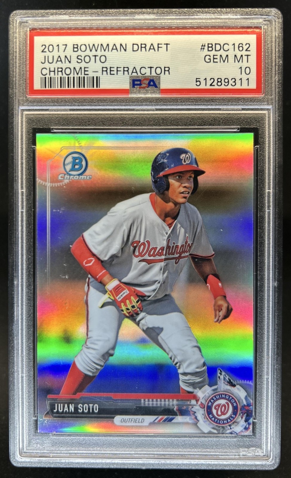 2017 Bowman Draft Juan Soto Chrome Refractor #BDC-162 Nationals PSA 10 GEM MINT