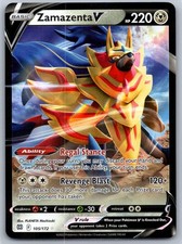 Zamazenta V 105/172 Holo Ultra Rare Brilliant Stars Pokemon Near Mint