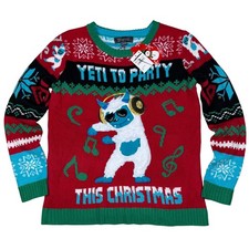 33 Degrees Kids Ugly Christmas Sweater Yeti To Party This Christmas XL 18-20