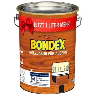 Lasure bois Bondex extérieur teck 5 l lasure peinture bois protection protect... - Photo 1/2