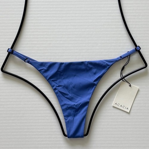Parte inferior de bikini acanalada Acacia Swim Ralphy - Zafiro - Corte alto, cobertura mínima - Imagen 3 de 10