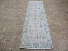 2'7 x 9'8 Runner Hand Knotted Pink Turkish Oushak Oriental Rug G16655
