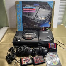 Sega CD Model 2 II Console Genesis Bundle Consoles w Controller 4 Games, Box