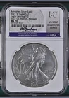 2021 W 1 oz Burnished Silver Eagle Type 2 NGC MS70 DC Releases Gaudioso Signed