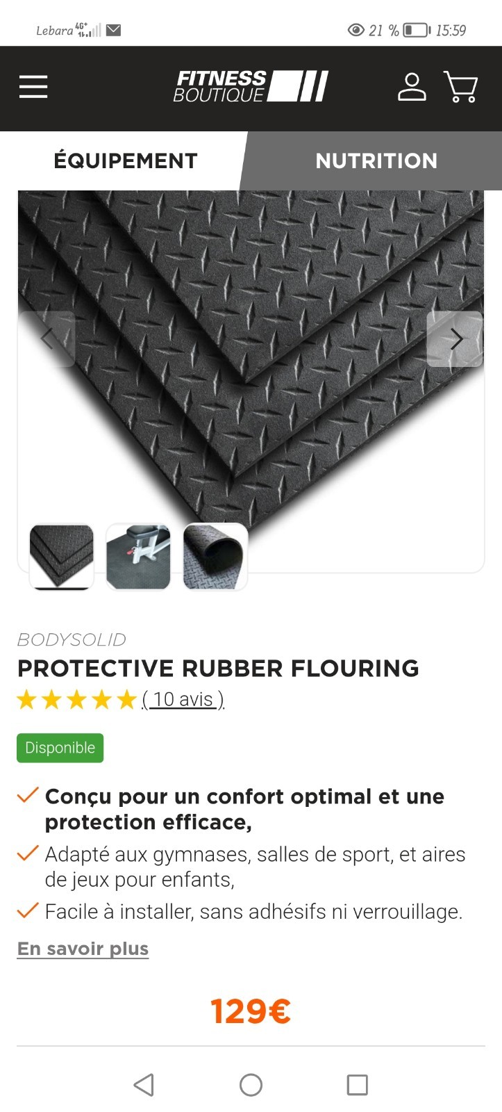 Tapis anti bruit isolant acoustique et amortisseur de chocs 60x60cm