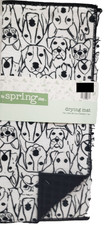 Kitchen Microfiber Printed Drying Mat 15" x 20" BLACK  WHITE DOGS FACES, MI