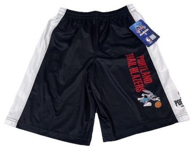 NEW Youth M 10/12 Black Portland Trail Blazers Space Jam 2 Slam Dunk Mesh Shorts