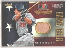 2013 Panini USA Baseball Champions Game Gear Bats Brett Hambright #7