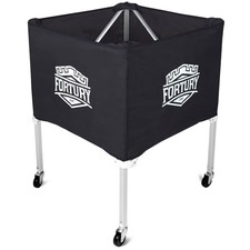 Portable Volleyball Cart on Wheels Ball Cart Collapsible Volleyball Ball Cart...