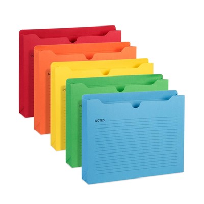 Blue Summit File Jackets Letter Size 2 Inch Expansion, Lined Folders with Lin...