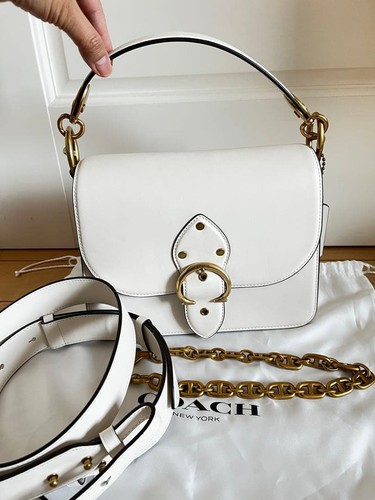 COACH Ladies 3way Leather Bag Excellent condition Off White FROM JAPAN