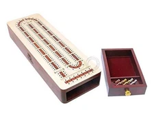 House of Cribbage Continuous Cribbage Board Alphabet e Shape Inlaid in Maple 