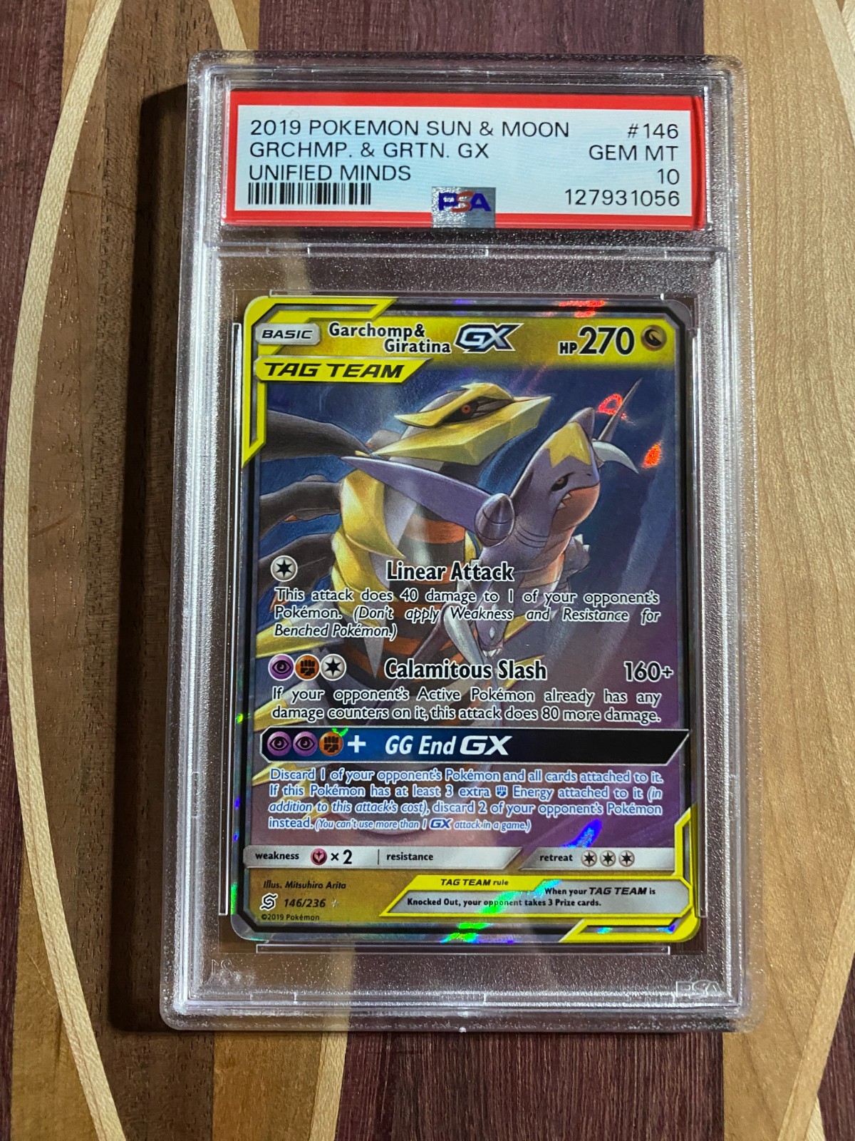PSA 10 Garchomp & Giratina GX 146/236 - Unified Minds