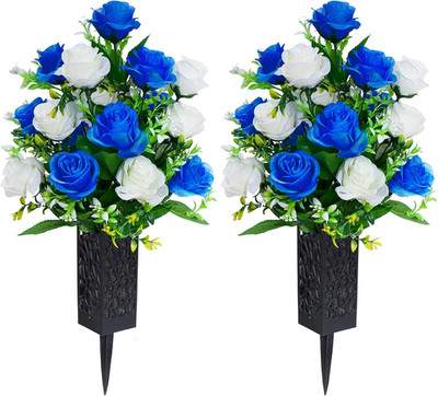 2 Sets Artificial Cemetery FlowersMemorial FlowersBeautiful Arrangements for ...