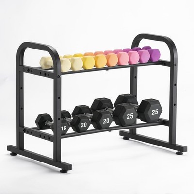 2-Tier Heavy Duty Dumbbell Rack, 180 Lbs Per Shelf Capacity, Adjustable Width...