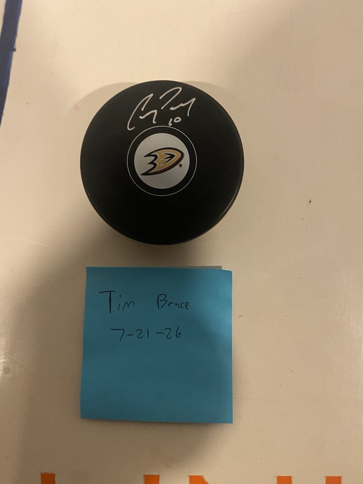 Corey Perry Signed Autographed Anaheim Ducks NHL Puck Beckett Certified
