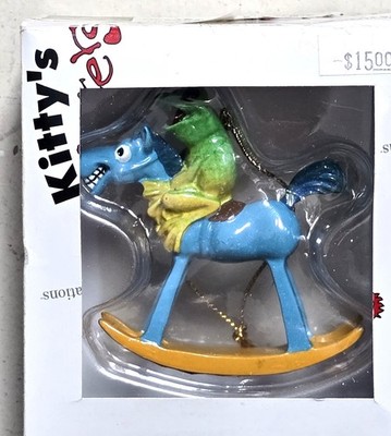 Kitty's Critters Clem on Rocking Horse Frog Toad Christmas Tree Ornament #8264LE
