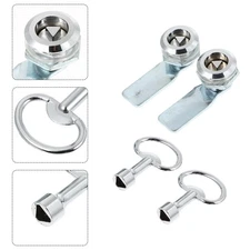 Set of 2 T-handle Cabinet Locks with Keys Distribution Latch Drawer Door