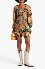 Farm Rio Black Garden Lenzing Ecovero Viscose Mini Dress Women’s Size M