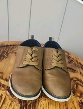 Cat Jack Brown Oxford Lace-Up Shoes US Size 2 Unisex Kids Striped Pull Tab