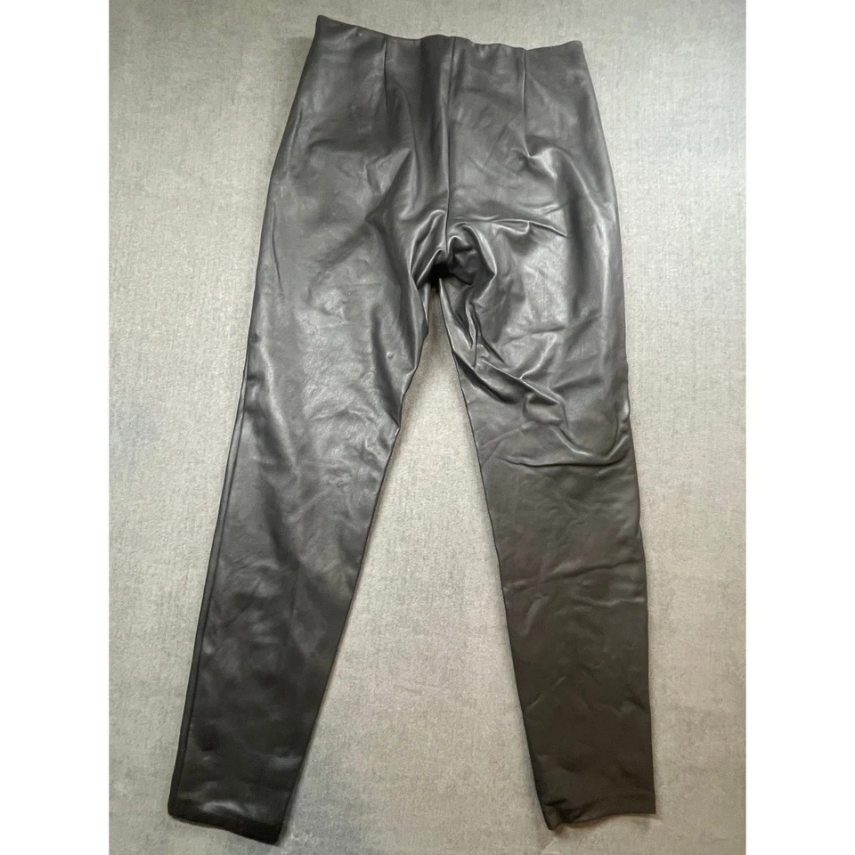 Banana Republic Faux Leather Pants Women 12L Black High Rise Slim Fit Vegan Moto - Image 3 of 4