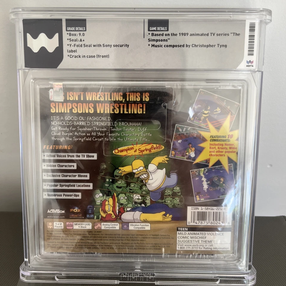 Simpsons Wrestling Sealed WATA 9.0 A+ Sony PlayStation 1 Graded Game 2001 PS1 - Image 2 of 2