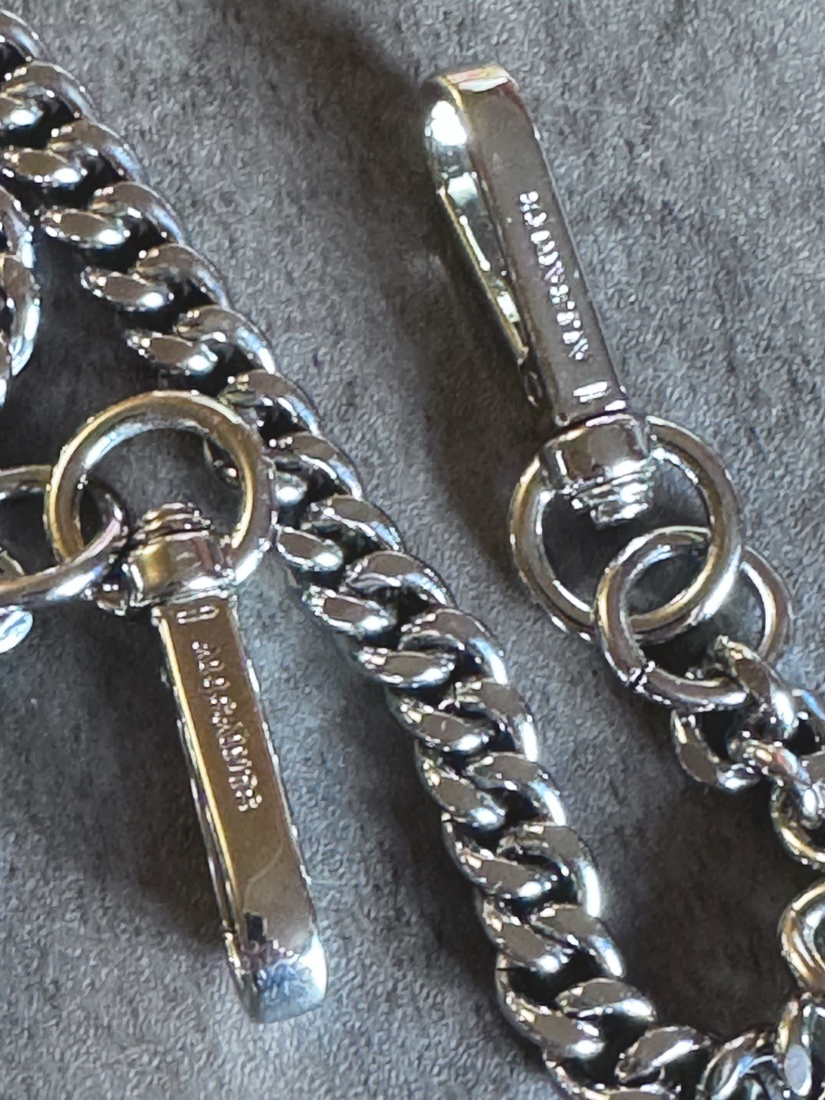 Allsaints Chain Bag Strap Or Necklace Silver Tone 40” With Clips Excellent Cond. image 3