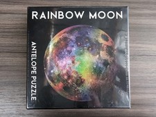 Rainbow Moon 1000 Piece Antelope Jigsaw Puzzle for Adults, Space Theme Circular