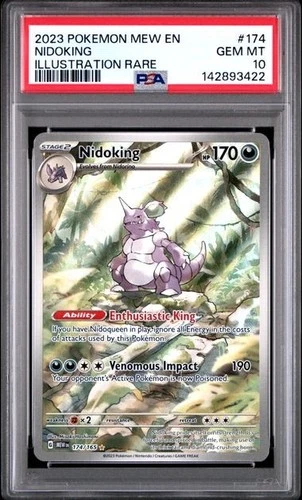 Pokémon Nidoking 174/165 SV Scarlet & Violet 151 Illustration Rare Holo PSA 10