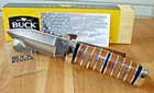 SUPERB JOE HOUSER CUSTOM BUCK KNIFE 692 VANGUARD BROWN MICARTA HANDLE SHEATH USA