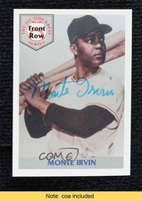 1992 Front Row The All-Time Great Series /5000 Monte Irvin #1 Auto HOF 10ou
