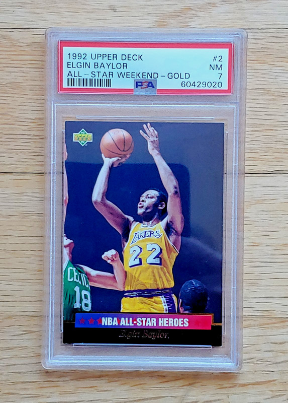 1992 UD ALL-STAR WEEKEND GOLD LAKERS #2 ELGIN BAYLOR PSA 7 1 GOLD SET PER CASE
