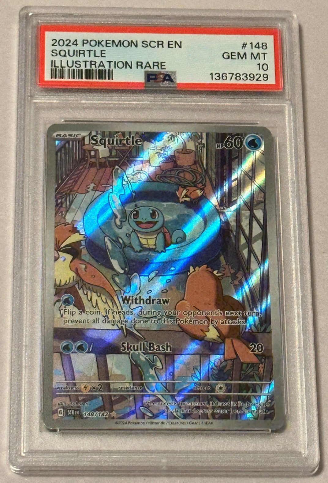 PSA Mint 10 Squirtle 148/142 Stellar Crown Pokémon TCG English Graded Card