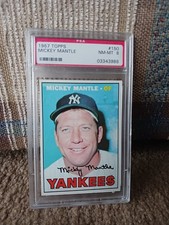 1967 topps mickey mantle #150 psa 8