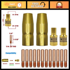 MIG Welding Gas Nozzle Tips Kit for Miller Hobart Guns, .030" Size, 10 Pack